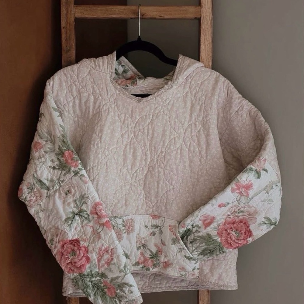 Floral Quilted Hoodie